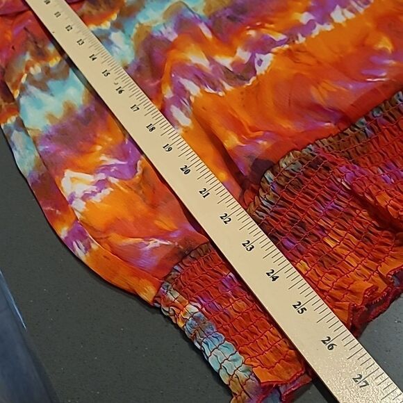 New Directions sz L chiffon top with banded elastic waist. - Picture 4 of 7